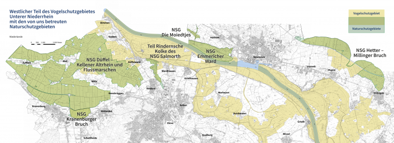 Westlicher Teil des VSG Unterer Niederrhein und von der NABU-Naturschutzstation Niederrhein betreute NSG, Grafik: Christoph Frauenlob